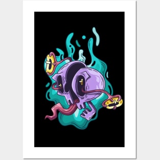 Crazy Skull with no Face on it. Posters and Art